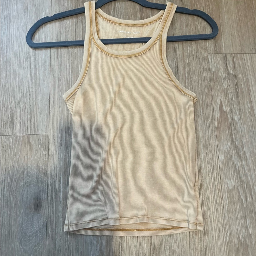 Yellow Ribbed Tank Top